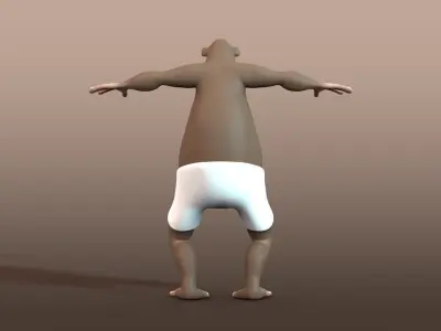 Cartoon Monkey Character Low-poly 3D model