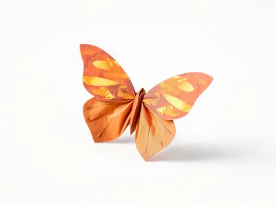 Origami Butterfly with Colorful Pattern model pack Texture