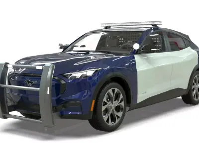 Police Interceptor SUV midpoly 3D model