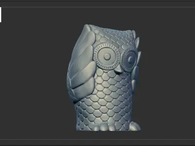 Mystical owl with closed ears 3D print model