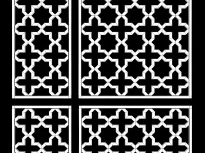 Arabic Islamic pattern decorative gold plaster 3D model