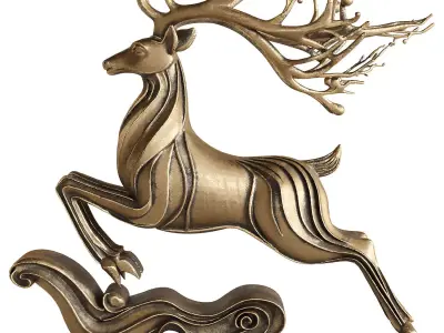 deer statue 3 3D model