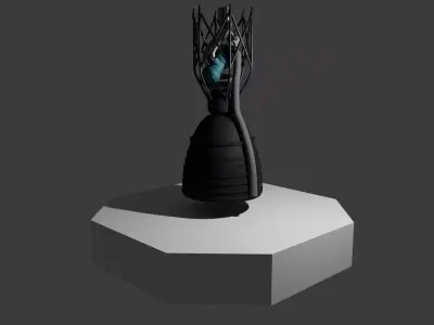 Open Cycle Liquid Rocket Engine - Mid Res 3D model
