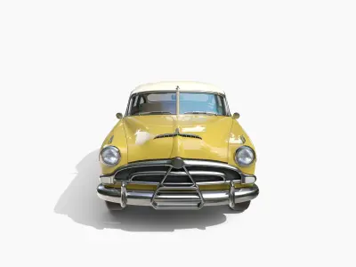 Generic 50s sedan with interior 3D model