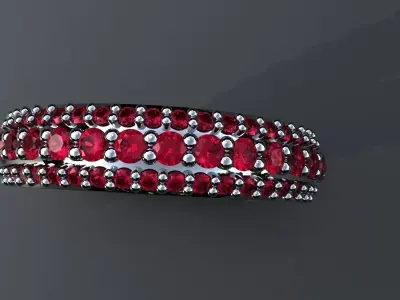 Diamond Eternity Band Gold Silver Platinum Luxury Jewelry 3D print model