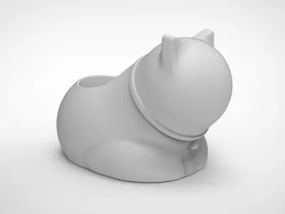 cat pattern vase 3D print model