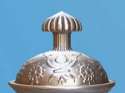 Ornate Silver Urn Low-poly 3D model