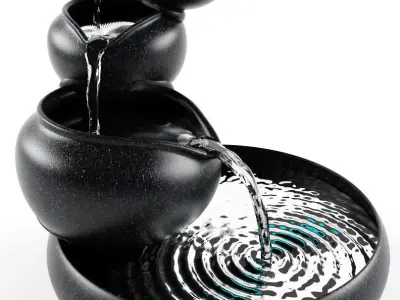 Indoor waterfall 3D model