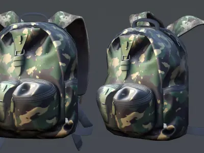 Backpack Camping Generic military human bag storqge baggage Low-poly 3D model