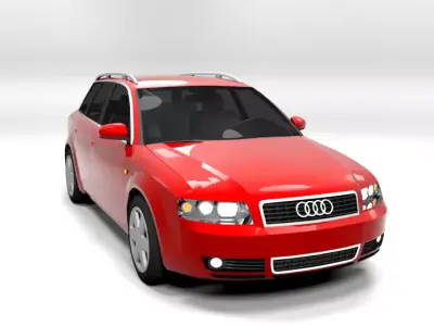 AUDI A4 2001 AVANT LOWPOLY Low-poly 3D model