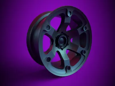 Awesome Rim and Tire 05 Low-poly 3D model
