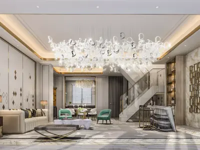 Luxury living room interior 3D model