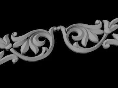 Central decor ornament for furniture 3D model 228