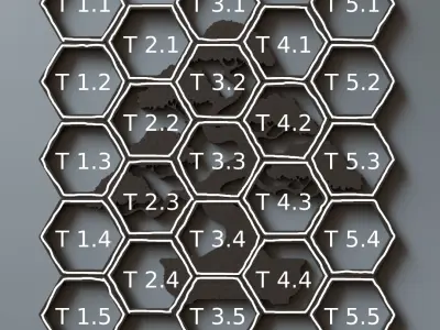 Wall art hexagon bonsai tree  3D print model