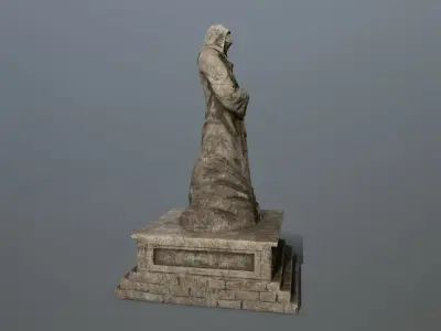 old statue 4 Low-poly 3D model