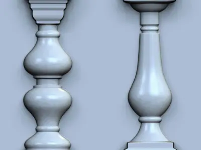 Baluster VDM and IMM Brushes for Zbrush  Low-poly 3D model