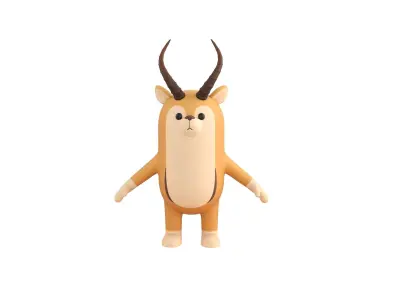 Rigged Antelope Character 3D model