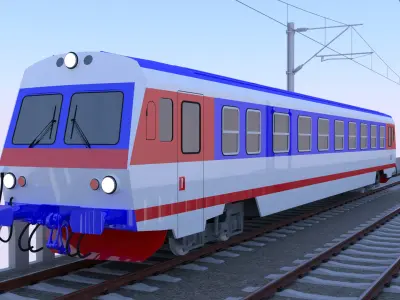 Viaduct with diesel train 3D model