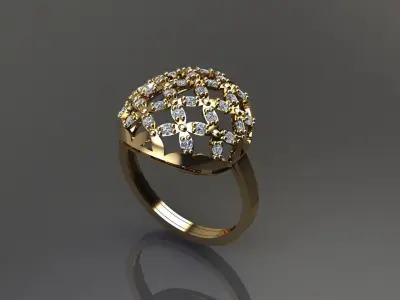 STL 3DM Women Ring Womens Ring Diamonds With Stone Model 3D print model