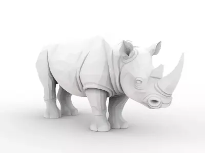Low-Poly Rhino 3D Printable 3D print model