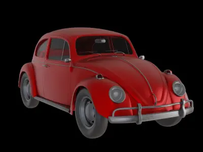 Car Volkswagen Beetie-1950 Low-poly 3D model