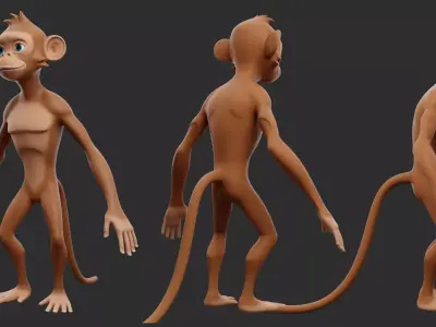 Monkey Stylize II Cartoon Low-poly 3D model