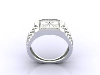 Print Ready STL 3DM  Gents Rings Diamond Men Ring  3D print model 244