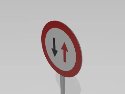 No priority over coming sign 3D model