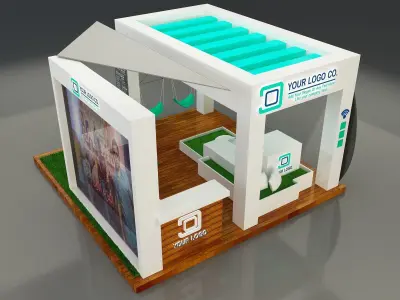 kiosk partition booth a144 3D model