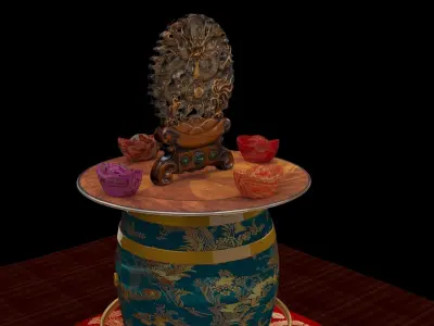 Chinese wood carved pattern  3D model
