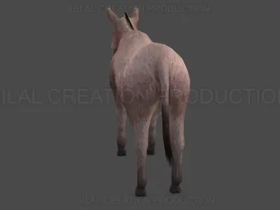 Donkey Animated Low-poly 3D model