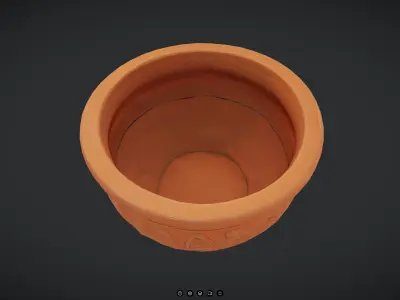 Terracotta Plant Pot Low-poly 3D model