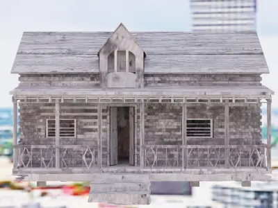 Low Poly Old House  Low-poly 3D model