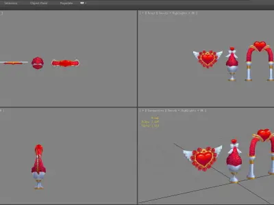 cartoon wedding decoration props Low-poly 3D model