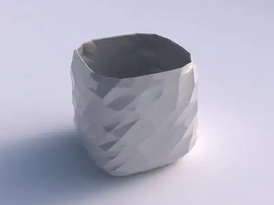 Vase quadratic stumpy with low-polygon 3D print model