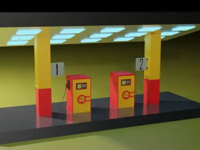 The Filling Station 01 Low-poly 3D model