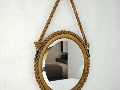 Bayview Hanging Rope Mirror 3D model