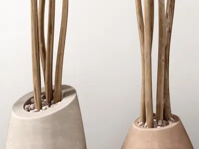 Vase slice pebble branch n3 3D model