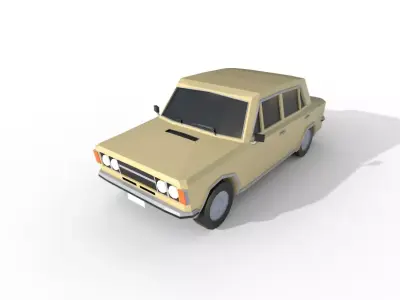 Fiat 124 Special 1973 - 1631 poly - 7 Diffirent Colour Low-poly 3D model