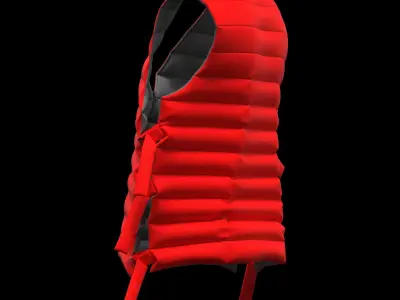 Female puffer vest 3D model