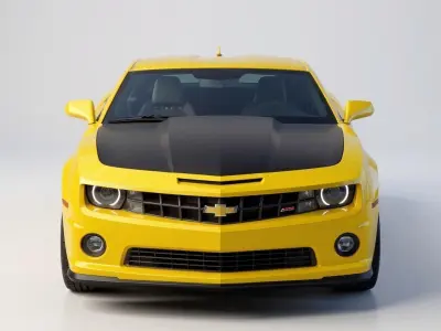 Power on the Track Chevrolet Camaro SS in Yellow 3D print model