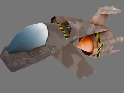 Rebel Spaceships Low-poly 3D model