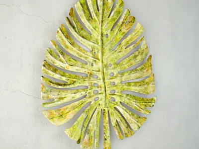 Green Metal Leaf Wall Art 3D model