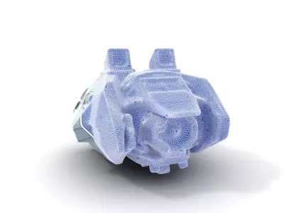 Futuristic White Spaceship model pack Low-poly 3D model