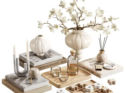  Magnolia Serenity Decor Set 3D model