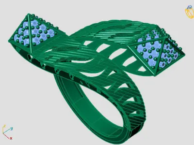 Two Head Women Ring 3DM Womens Ring 3d models 3D print model 3D print model 22