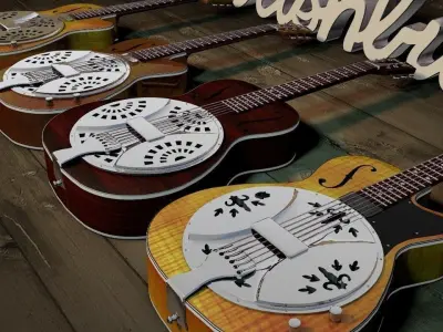 Washburn Resonator guitar 3D model