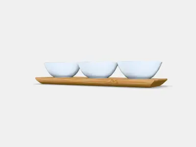 TYNGDLOS tray  3 bowls Low-poly 3D model