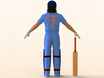 Cricket Batsman Dhoni 3D model