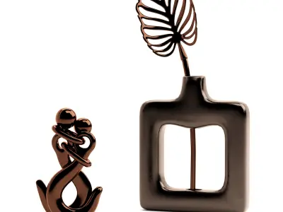 decor set 2 mother and child sculpture 3D model